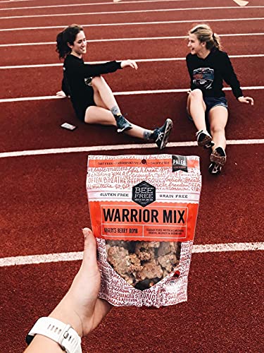 BeeFree Warrior Mix Gluten Free Granola - Soft Chunky Granola Bites | Paleo Granola, Low Carb, Grain Free, Preservative Free, Oat Free | Granola for Yogurt, Low Calorie Snacks | Hagen’s Berry Bomb, 9 Ounce Bag