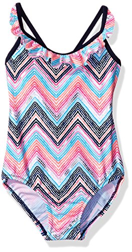 Osh Kosh Girls' Zigzag Stripe One Piece Swimsuit, Multi, 6