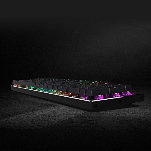 Redragon K556 RGB LED Backlit Wired Mechanical Gaming Keyboard, 104 Keys Hot-Swap Mechanical Keyboard w/Aluminum Base, Upgraded Socket and Noise Absorbing Foams, Soft Tactile Brown Switch