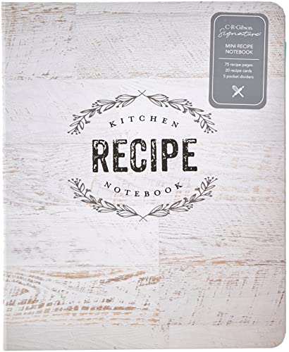 C.R. Gibson Wood Panel Rustic Spiral Recipe Journal, 100 Pages, 7.25" x 9" (QMR-18687)