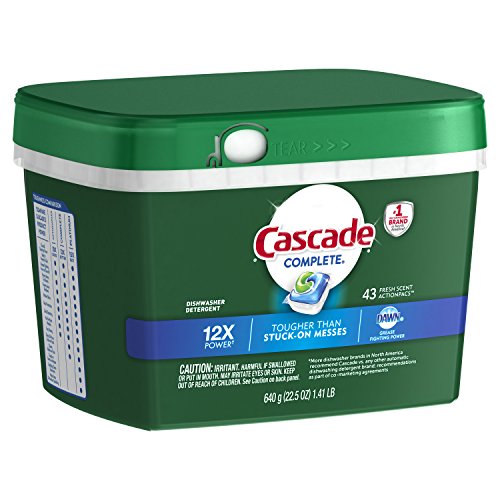 Cascade Complete Dishwasher Pods, Actionpacs Dishwasher Detergent, Fresh Scent with Dawn Power, 43 Count