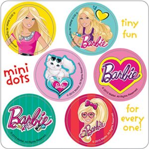 barbie mini dot stickers - birthday party supplies & favors - 100 per pack