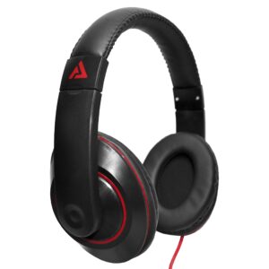 audio council premier stereo over-ear headphones - dj style (black/red)