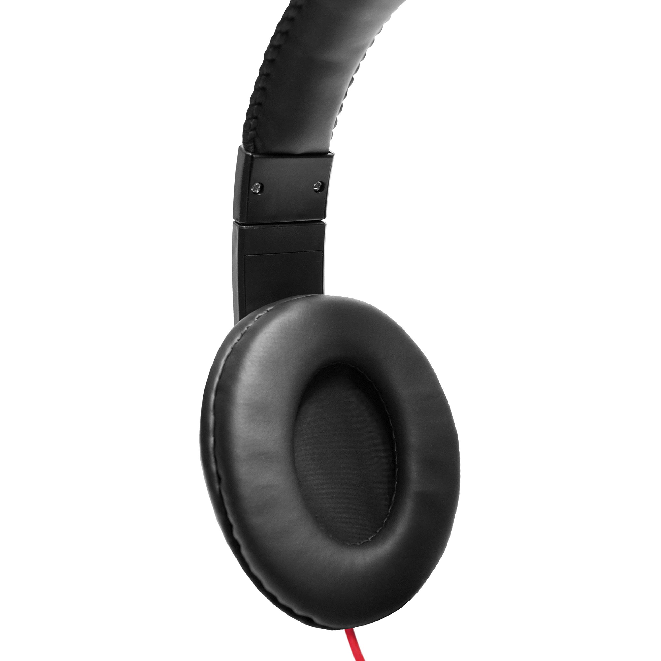 Audio Council Premier Stereo Over-Ear Headphones - DJ Style (Black/Red)