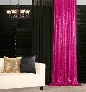 fuchsia 2ftx7ft 1pc photo booth wedding props-sequin fabric backdrops sweets for weddings party curtains decorations-60x215cm 1 panel hot pink curtain