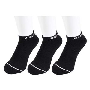 nike mens 3-pack jordan jumpman no-show socks black/white sx5546-010 size large