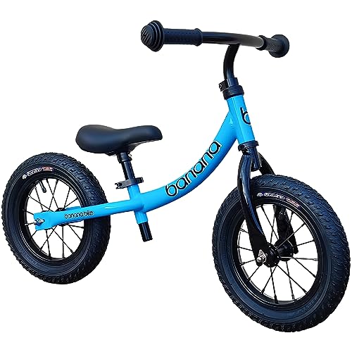 Banana LT Balance Bike - Lightweight Toddler Bike for 2, 3, 4, and 5 Year Old Boys and Girls - No Pedal Bikes for Kids with Adjustable Handlebar and seat - Aluminium, EVA Tires - Training Bike (Blue)