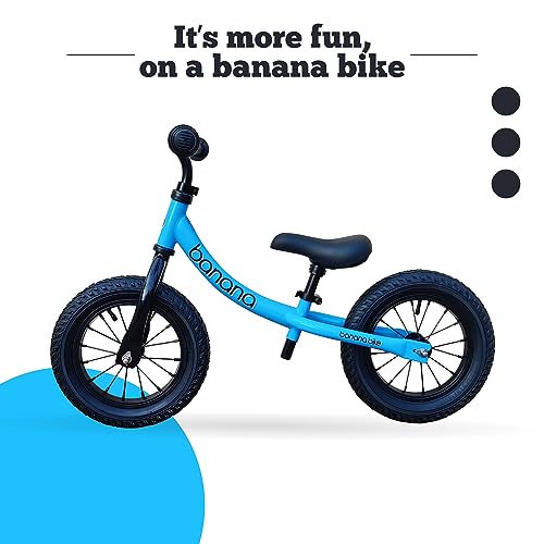 Banana LT Balance Bike - Lightweight Toddler Bike for 2, 3, 4, and 5 Year Old Boys and Girls - No Pedal Bikes for Kids with Adjustable Handlebar and seat - Aluminium, EVA Tires - Training Bike (Blue)