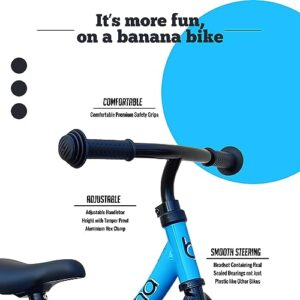 Banana LT Balance Bike - Lightweight Toddler Bike for 2, 3, 4, and 5 Year Old Boys and Girls - No Pedal Bikes for Kids with Adjustable Handlebar and seat - Aluminium, EVA Tires - Training Bike (Blue)