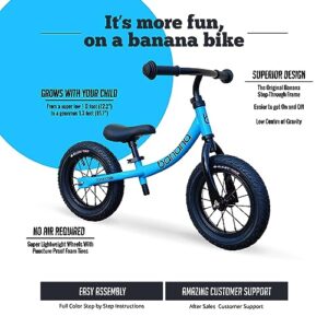 Banana LT Balance Bike - Lightweight Toddler Bike for 2, 3, 4, and 5 Year Old Boys and Girls - No Pedal Bikes for Kids with Adjustable Handlebar and seat - Aluminium, EVA Tires - Training Bike (Blue)