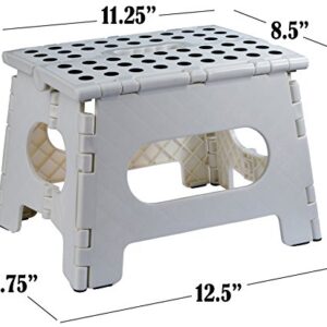 Handy Laundry Folding Step Stool, The Lightweight Step Stool, Sturdy Enough to Support Adults & Safe Enough for Kids, Opens Easy with One Flip, for Kitchen, Bathroom, Bedroom, Kids or Adults, (White)