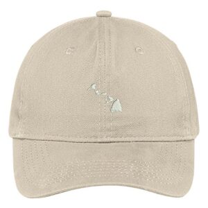 trendy apparel shop hawaii state map embroidered low profile soft cotton brushed baseball cap - stone