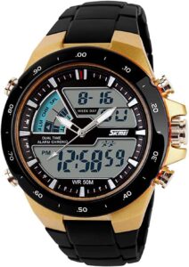 carrie hughes men's digital watch 50m waterproof large dual dial multifunction analog military outdoor sports electronic watch calendar day date ch031