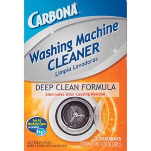 carbona® washing machine cleaner | eliminates odor & residue | 3 count, 1 pack