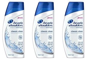 head and shoulders classic clean anti-dandruff shampoo 3 oz travel size (pack of 3)