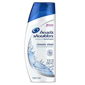 Head and Shoulders Classic Clean Anti-Dandruff Shampoo 3 oz Travel Size (Pack of 3)