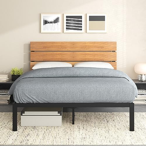 ZINUS Paul Metal and Bamboo Platform Bed Frame, Wood Slat Support, No Box Spring Needed, Easy Assembly, Twin