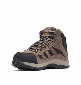 columbia mens crestwood mid waterproof boot hiking shoe, cordovan/squash, 10.5 us
