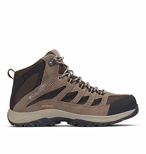 Columbia mens Crestwood Mid Waterproof Boot Hiking Shoe, Cordovan/Squash, 10.5 US