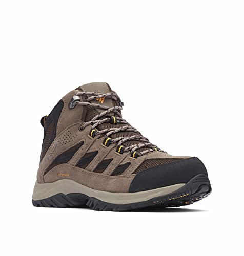 Columbia mens Crestwood Mid Waterproof Boot Hiking Shoe, Cordovan/Squash, 10.5 US