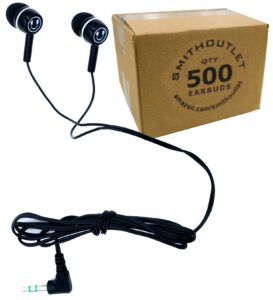 smithoutlet 500 pack student classroom testing headphones smile earbuds in bulk
