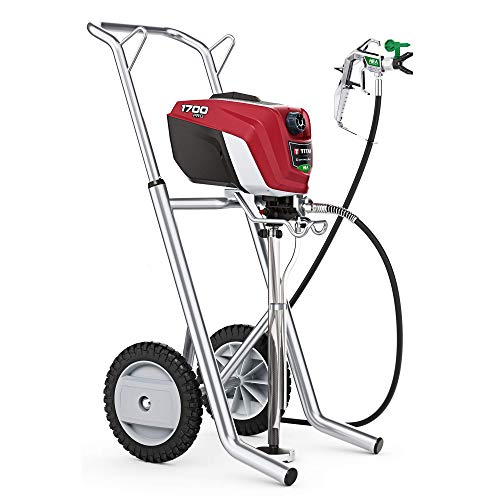 Titan Tool ControlMax 1700 Pro 580006 w/ Cart High Efficiency Airless Paint Sprayer, HEA technology decreases overspray by up to 55% while delivering softer spray