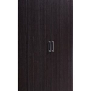 HODEDAH IMPORT Furniture 2 Door Wardrobe with Adjustable/Removable Shelves & Hanging Rod, Chocolate