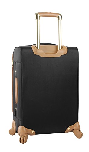 Steve Madden Designer 20 Inch Carry On Luggage Collection - Lightweight Softside Expandable Suitcase for Men & Women - Durable Bag with 4-Rolling Spinner Wheels (Harlo Black)