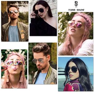 SOJOS Classic Aviator Polarized Sunglasses for Men Women Vintage Retro Style,Gold/Pink