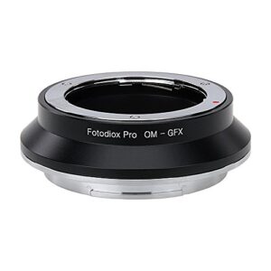 fotodiox pro lens mount adapter olympus zuiko (om) 35mm slr lens to g-mount gfx mirrorless camera
