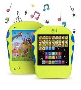 spanish learning tablet for kids - bilingual toy for toddlers to learn spanish abc, numbers, spelling, “where is?” game, melodies, animals and sounds - 3 years and up