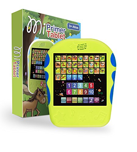 Spanish Learning Tablet for Kids - Bilingual Toy for Toddlers to Learn Spanish ABC, Numbers, Spelling, “Where is?” Game, Melodies, Animals and Sounds - 3 Years and Up