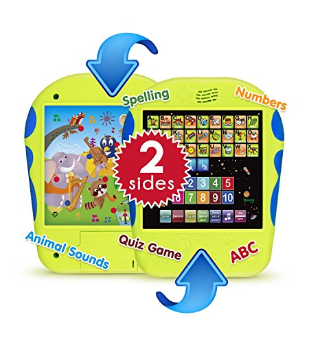 Spanish Learning Tablet for Kids - Bilingual Toy for Toddlers to Learn Spanish ABC, Numbers, Spelling, “Where is?” Game, Melodies, Animals and Sounds - 3 Years and Up