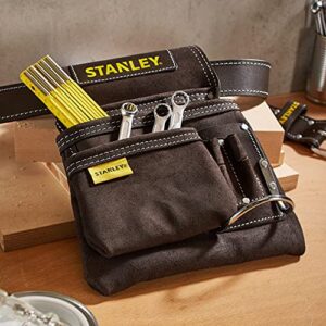 STANLEY STST1-80114 Leather Nail and Hammer Pouch - Black