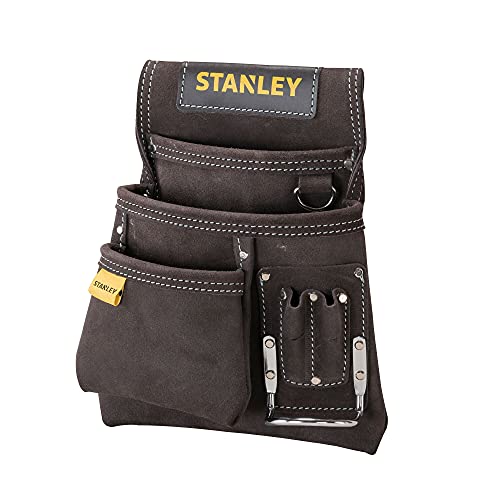 STANLEY STST1-80114 Leather Nail and Hammer Pouch - Black