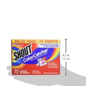 Shout Color Catcher Sheets for Laundry, Maintains Clothes Original Colors, 72 Count - Pack of 2 (144 Total Sheets)