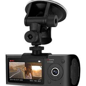 Blaupunkt - Dual Camera DashCam with GPS, 2.7" LCD Screen, Wide Angle View, Continuous Recording