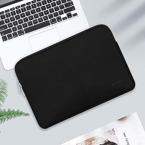 MOSISO Laptop Sleeve Compatible with MacBook Air 13 inch M2 A2681 M1 A2337 A2179 A1932 2023-2018/Pro 13 M2 M1 A2338 A2251 A2289 A2159 A1989 A1706 A1708, Neoprene Bag with Small Case, Black