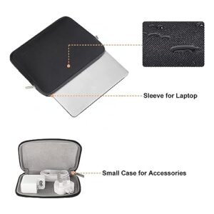 MOSISO Laptop Sleeve Compatible with MacBook Air 13 inch M2 A2681 M1 A2337 A2179 A1932 2023-2018/Pro 13 M2 M1 A2338 A2251 A2289 A2159 A1989 A1706 A1708, Neoprene Bag with Small Case, Black