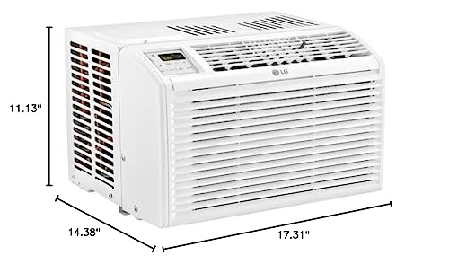 LG 6,000 BTU Window Conditioner, Cools 250 Sq.Ft. (10' x 25' Room Size), Quiet Operation, Electronic Control with Remote, 2 Cooling & Fan Speeds, 2-Way Air Deflection, Auto Restart, 115V, White