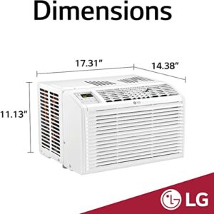 LG 6,000 BTU Window Conditioner, Cools 250 Sq.Ft. (10' x 25' Room Size), Quiet Operation, Electronic Control with Remote, 2 Cooling & Fan Speeds, 2-Way Air Deflection, Auto Restart, 115V, White