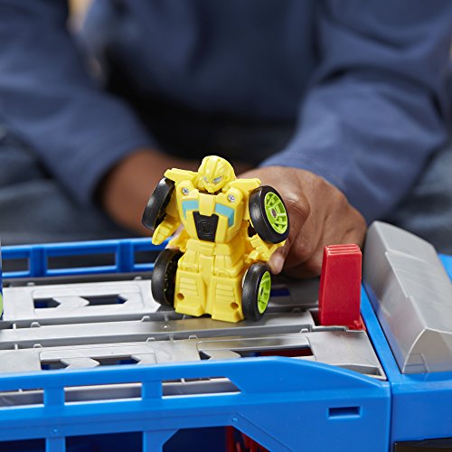 Playskool Heroes Transformers Rescue Bots Flip Racers Optimus Prime Race Track Trailer