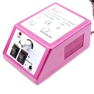 LILYS PET 20,000 RPM Light Type Professional Electric Nail Art Salon Drill Glazing Fast Machine,Electric Nail Art File Drill with 1 Pack of Sanding Bands (Pink)