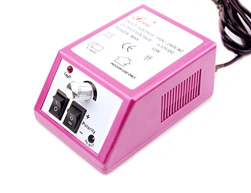 LILYS PET 20,000 RPM Light Type Professional Electric Nail Art Salon Drill Glazing Fast Machine,Electric Nail Art File Drill with 1 Pack of Sanding Bands (Pink)