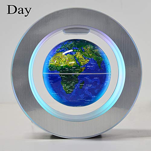 FUGEST Magnetic Levitation Floating World Map with Constellations LED Light Globe 2 in 1 Anti Gravity Suspending in The Air Decoration Gadget (Blue 6 inch)