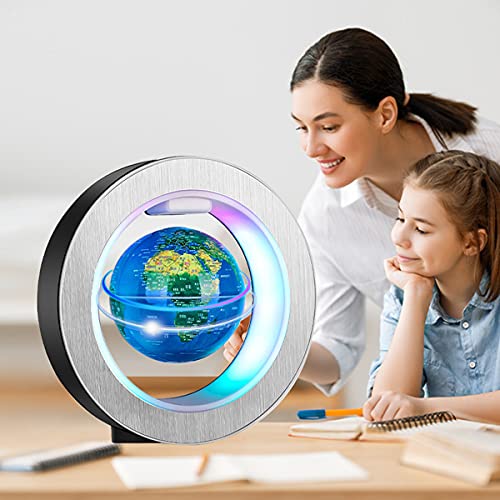 FUGEST Levitation Floating Globe 4inch Rotating Magnetic Mysteriously Suspended In Air World Map Home Decoration Crafts Fashion Holiday Gifts (Blue)