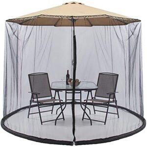 best choice products 9ft adjustable mosquito net for umbrellas 7.5-11ft, bug screen patio umbrella accessory for outdoor market offset cantilever w/polyester mesh net, zipper door, fillable base