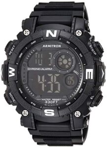 armitron sport men's 40/8284blk digital chronograph black resin strap watch