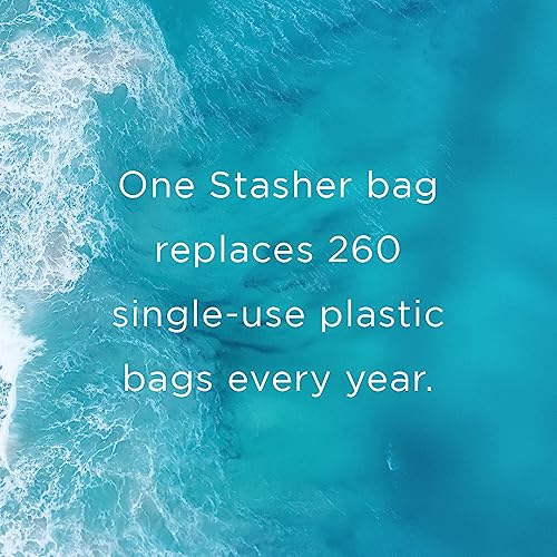 Stasher Reusable Silicone Storage Bag, Food Storage Container, Microwave and Dishwasher Safe, Leak-free, Snack, Aqua