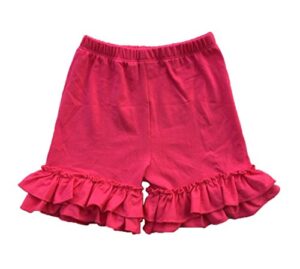 coralup baby & little girls ruffles cotton shorts p6080_hot pink(xl,4-5y)